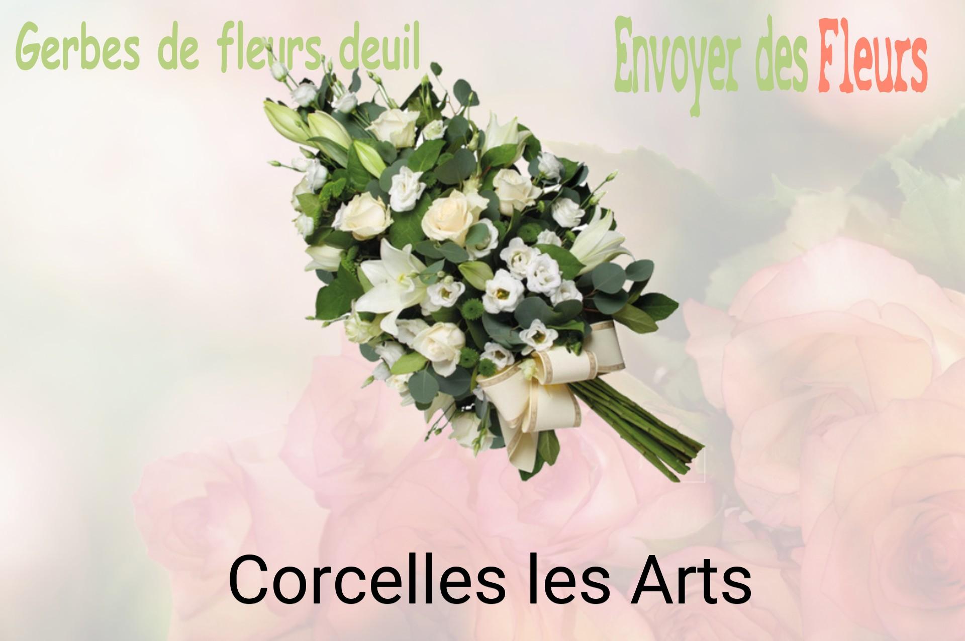 Gerbe de fleurs de deuil livrée à Corcelles-les-Arts